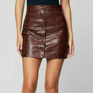 Blank NYC Chocolate Croc Mini Skirt